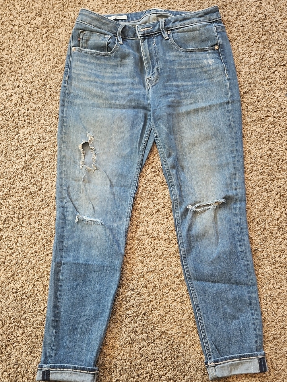 Vigoss Light Blue Distressed Boyfriend Jeans